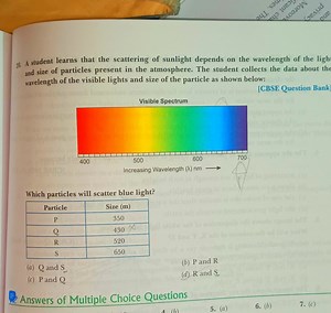 A student learns that the scattering of sunlight depends on the... | Filo