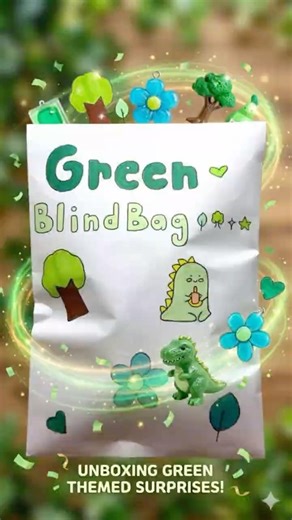 Natural Green Blind Bag 💚 Kawaii Green Blind Bag #bluepanda #greenblindbag #blindbag #blindbox