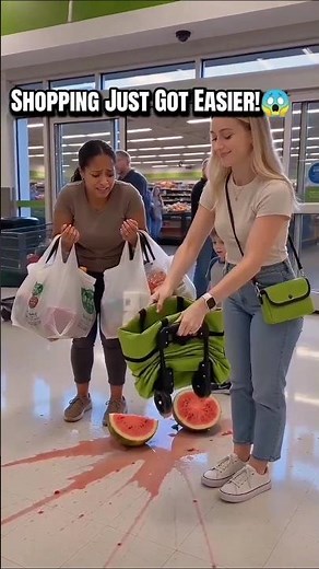 51% OFF 🔥 This Foldable Shopping Bag with Wheels Makes Grocery Trips Effortless! 🛒 #foldable