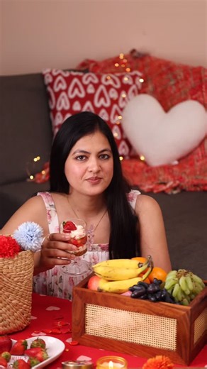 Bristi Kumari on Instagram: "Comment link for DM No fancy dates. No crowded places. Just fairy lights, soft music, low-effort desserts, and a whole lot of love 💕 Because my love language isn’t words — it’s cooking. This Valentine, we skipped the outside world and celebrated our little love story at home — simple, cozy, and memorable. Sometimes, that’s all you really need. Styled beautifully with @nestasia.in — because the right details make even simple moments feel special ✨🍰 #bristihomekitche