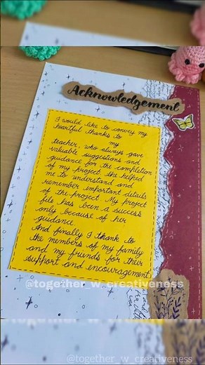 Acknowledgement Design 🦋✨ #togetherwcreativeness #acknowledgement #projectdecoration #shorts