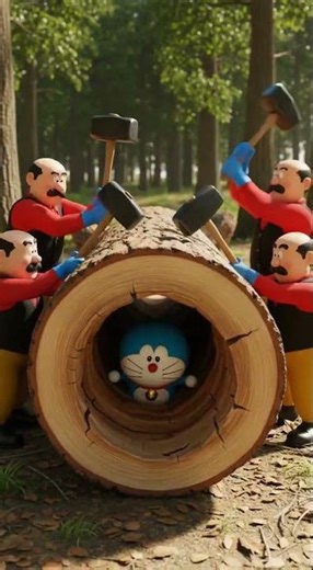 Motu Patlu | Doraemon Stuck in Tree Log 🌳🐱 | Viral Cartoon #ai