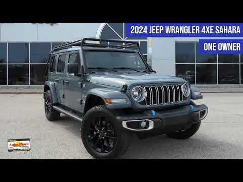 One Owner pre-owned 2024 Jeep Wrangler 4xE Sahara at Lakeshore in Montague