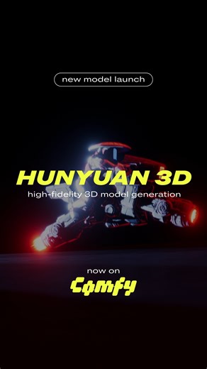 ComfyUI on Instagram: "Hunyuan 3D 3.0 is now available in ComfyUI via Partner Nodes! We are bringing more models & tools into ComfyUI, starting with state-of-the-art asset generation from text, images, or sketches. Coming soon in ComfyUI: - texture editing - semantic UV unwrapping - intelligent 3D part decomposition The goal isn’t to replace 3D artists. It’s to remove the non-creative friction so real creative moments can happen faster. Try on Comfy Cloud: https://links.comfy.org/3ZzXoNI"