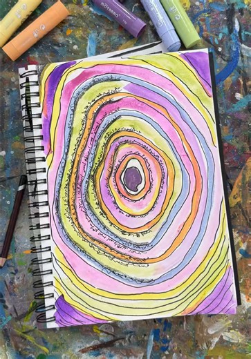 ‏Day 4/30 days Mindful art practice #arttherapy #ArtJournaling