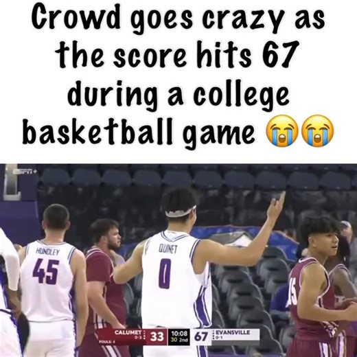 Say Cheese TV 👄🧀 | Crowd goes crazy as the score hits 67 during a college basketball game 😭😭 | Instagram