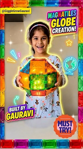 Easy DIY Globe build with Magna-Tiles #magnatiles #howtomake