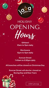 Make it Holly, Jolly and Bright at Java with our extended hours. See you soon! | Java Coffee Bar | Facebook