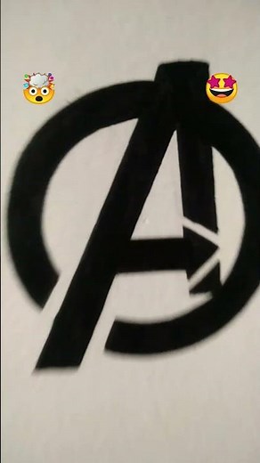 How to draw Avengers logo🤯🤩 #made🤓 #drawing👍 #marvel #avengers #drawingideas🤩 # by Blood King 😈😎👑.