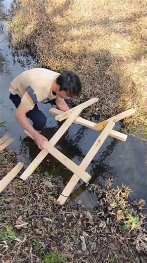 Building a Mini Wooden Bridge in Minutes 😳🌊 | Smart DIY Idea