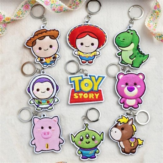 Disney Toy Story Embroidered Keychain Set, Pixar Character Keychain, Buzz Woody Alien Lotso, Cute Cartoon Bag Charm, Gift for Fans - Etsy