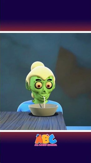 Grandma Zombie's Yummy Breakfast 🧟🥣 #shorts #halloween #kidssongs
