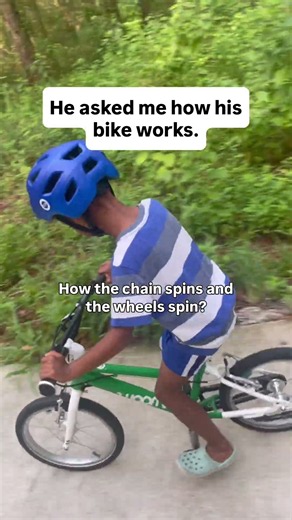 We were mid-ride when he asked “Mama, how do my wheels actually spin?”