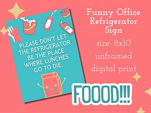 Funny Workplace Refrigerator Sign | Keep Refrigerator Clean Printable Sign for Home or Office | Humorous Refrigerator Sign | Refrig Clean Up - Etsy Canada