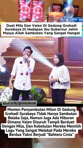 Millen duet in front of the East Java governor's wife