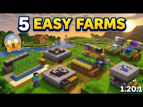 Top 5 Best Easy Farms for Survival Minecraft! 💎 #MinecraftFarms #MinecraftBedrock