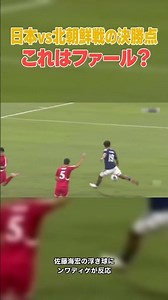 日本vs北朝鮮戦の決勝点 これはファール？