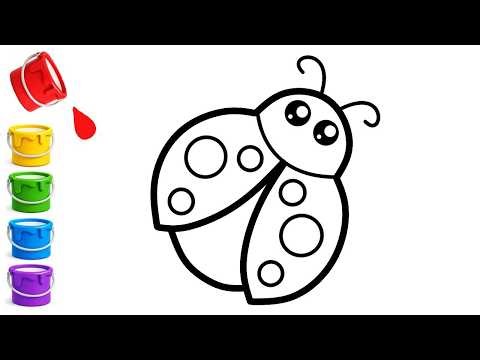 How to Draw a Cute Ladybug 🐞 | Easy Drawing and Coloring for Kids
