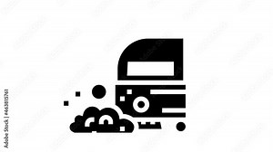 professional vacuum washing machine animated glyph icon. professional vacuum washing machine sign. isolated on white background Stock Video