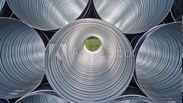 stainless steel, clay flexible chimney insert. Single shell gas liner. It ensures a clear passage of smoke and flue gases. a pile of bran nested on top of each other in a circular pattern shiny sheet