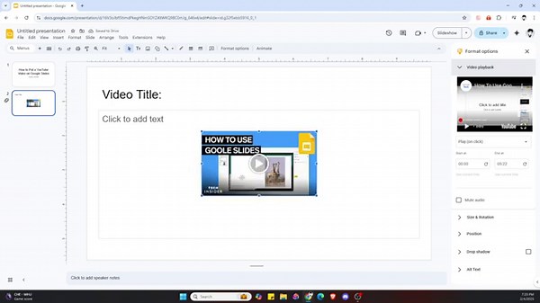 How to Put a YouTube Video on Google Slides