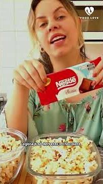 Pipoca Gourmet de Chocolate com Leite Ninho #chocolate