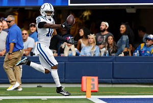 Colts WR Adonai Mitchell loses fumble after premature TD celebration vs. Rams in Week 4