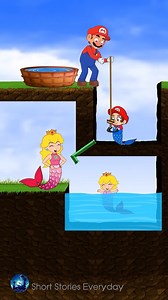Mario Punish or Help Mermaid Peach and Her Family 🙏❓ 💚 #shorts #tiktok #Story #viralvideochallenge | AR Gaming
