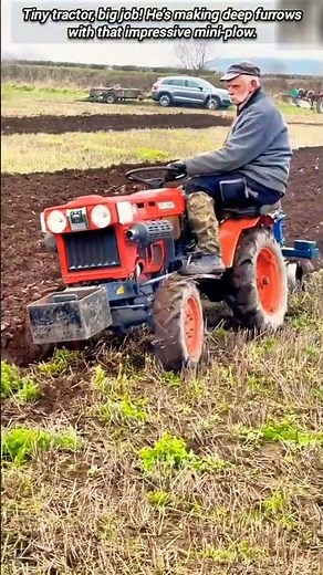 Plowing Field with Mini Tractor