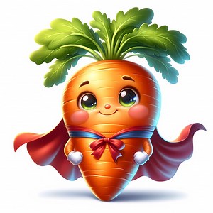 Carrot Superhero Clipart | Kids Art Printables (JPG Digital Download) - Etsy