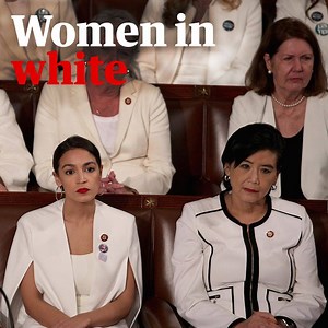 A record number of female House members watched Donald Trump's second State of the Union address. Many wore white in homage to the suffragist movement - here's what they made of his speech. | The Guardian