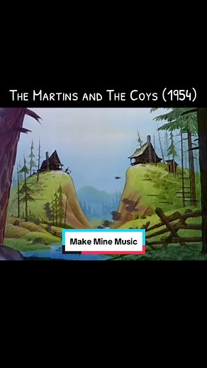 “The Martins and The Coys” (1954) A Make Mine Music film by Disney, this story is a retelling of the infamous fued between the Hatfields and the McCoys. Two agressive familys fight in a battle that leaves only one member left for each family. And despite the hopes of the spirits from beyond, the two fall in love and get married, but they cant give up their upbringing and struggle to get along. #dinsey #oldcartoons #makeminemusic #musical #appalachia #appalachian #mountains #country #hillbilly #h