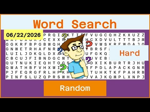 Word Search Hard - Random - 06/22/2026