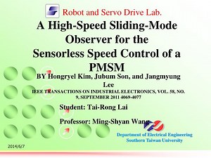 A High-Speed Sliding-Mode Observer for the Sensorless Speed Control of a PMSM - SlideServe