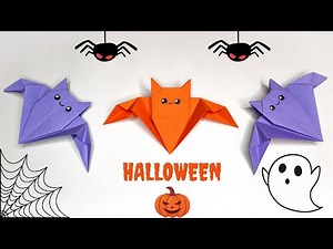 Origami Paper Bat | DIY Halloween Decoration | Halloween Decor Ideas | How to Make Garland