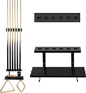 Alyoen Pool Stick Holder Wall Mount, Billiard Cue Racks for Table Game Room Accessories