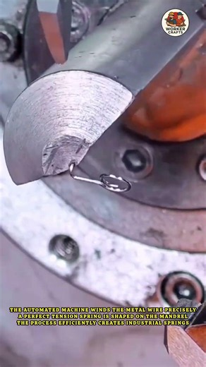 Automated industrial machine makes a metal spring | Process of winding a high-quality wire spring
