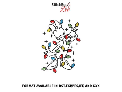 Mickey Mouse-inspired Christmas Lights Embroidery - Etsy