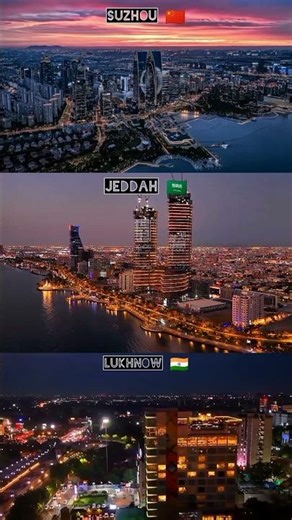suzhou 🇨🇳 V's jeddah 🇸🇦 V's lucknow 🇮🇳 #skyview #travel #nightveiw #nightveiw #skytower #skywalk