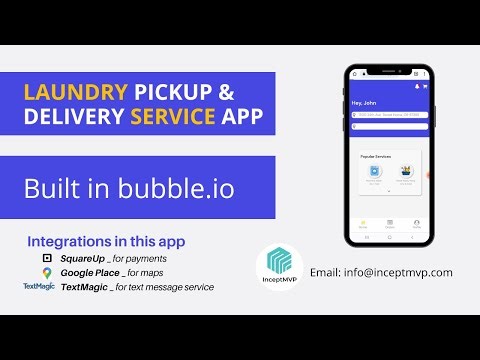 Laundry PickUp & Delivery services app built in Bubble.io | Low code/ no code app