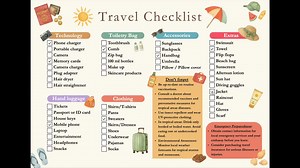 Travel Checklist – Printable Packing List, Fillable PDF   Canva Template - Etsy