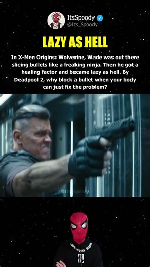 In Deadpool 2 (2018), The healing factor turned deadpool into the laziest fighter