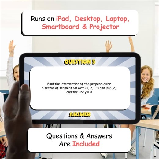 Perpendicular Bisectors SORRY Math Game - No Prep Geometry Review Activity