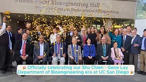 🎉 Celebrating our Shu Chien - Gene Lay Department of Bioengineering era at UC San Diego! 🎉 The $25 million gift from biotech innovator and entrepreneur Gene Lay, through the Laygend Foundation, provides sustained support for students, faculty and teaching facilities in our world-renowned bioengineering department at UC San Diego. Learn more about this gift and the new department name here: https://today.ucsd.edu/story/with-25-million-gift-to-bioengineering-at-uc-san-diego-gene-lay-honors-his-m