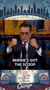 Watch out billionaires! Senator Bernie Sanders always knows who to call when he needs a little back up.🍦 #LateShowChicago #Colbert | The Late Show with Stephen Colbert