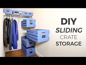 DIY Sliding Wood Crate Storage | Small Closet Upgrade