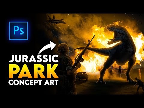 Jurassic Park Concept Art In Photoshop | Photoshop Manipulation Tutorial
