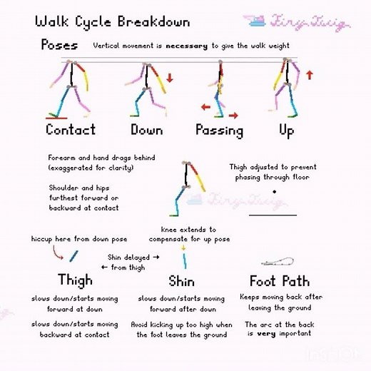 Walk Cycle Mechanics Breakdown - Animation Tutorial #animation #animationmeme #tutorial