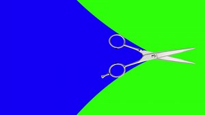 Transition with scissors cutting the scene