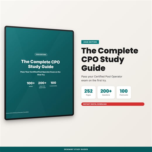 Certified Pool Operator Study Guide 2026 | CPO Exam Prep | 200  Practice Questions | Cheat Sheet | Flashcards | Instant PDF Download - Etsy